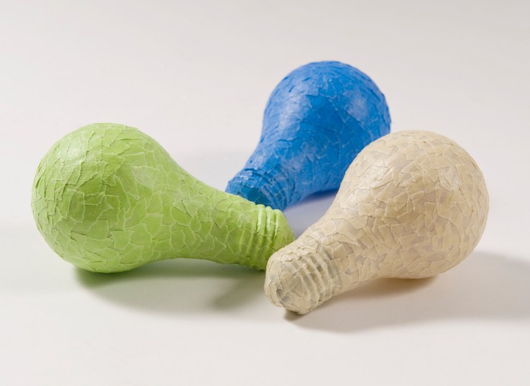 Untitled. Light bulbs, colored masking tape